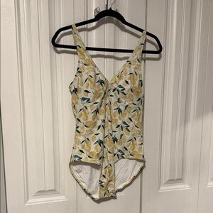 Current Tyed Med - Lemon Print One-Piece Swimsuit - Yellow, White & Green
